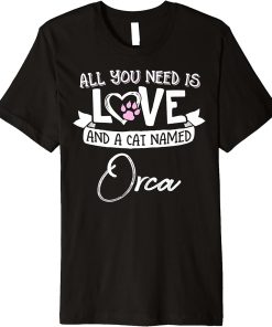 Cute Cat Named Orca Design for Women and Girls Premium T-Shirt