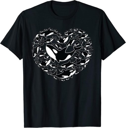 Love Orca Whale Sea Panda in Heart Shapes T-Shirt