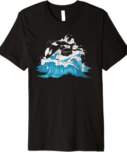 Animal Lover Ocean Animal Waves Killer Whale Orca Premium T-Shirt