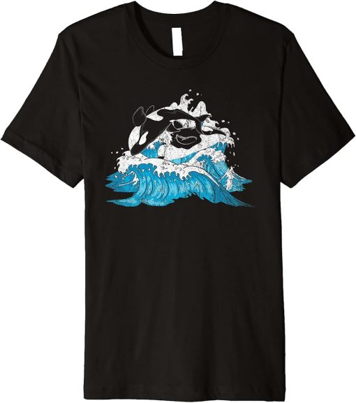 Animal Lover Ocean Animal Waves Killer Whale Orca Premium T-Shirt